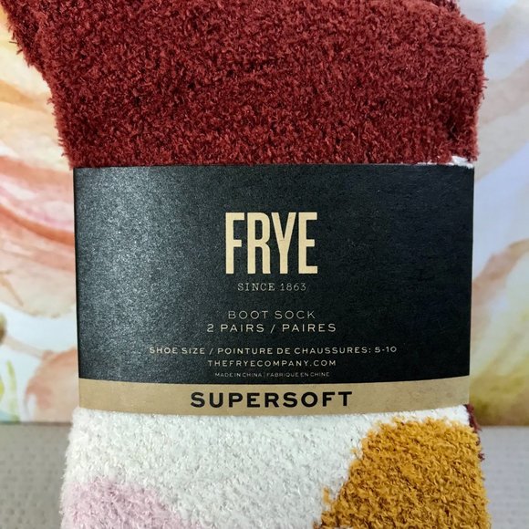 Frye Women's 2 Pairs Supersoft Plush Fuzzy Warm Boot Socks - Picture 2 of 5